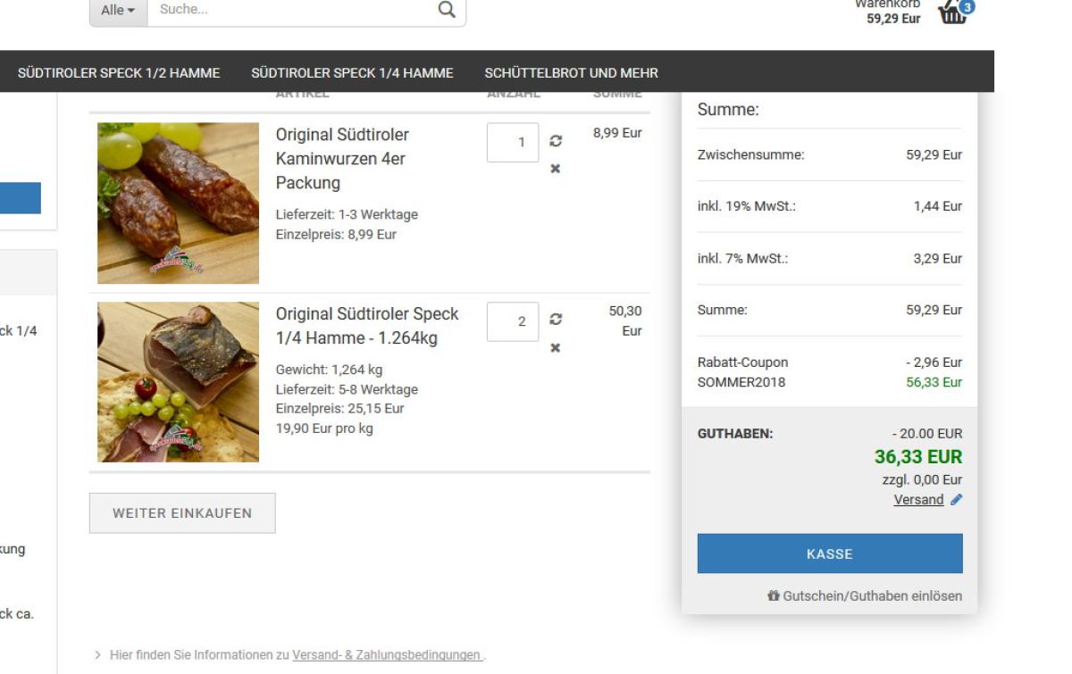 Coupons im Warenkorb verrechnen V1.0 für Gambio GX3 - Kopie
